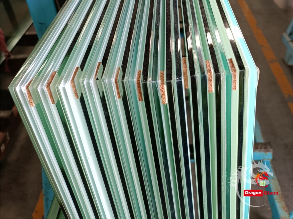 13.52mm Silk screen printing for white laminated glass door for airports